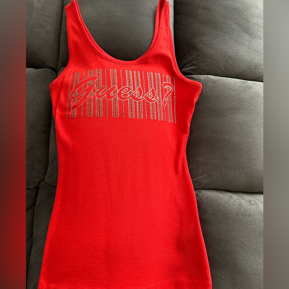 Guess Bright Red Graphic Tank Top, unused!